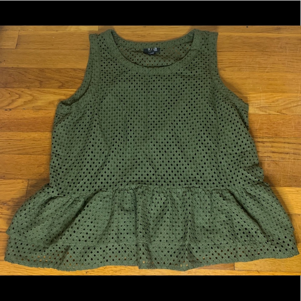 Olive Green polkadot blouse